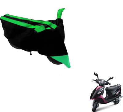 MOCKHE Two Wheeler Cover for TVS(Scooty Streak, Black, Green)