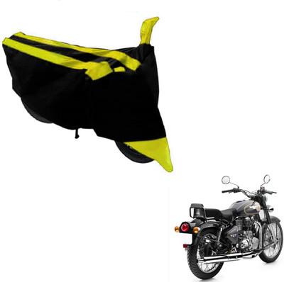 MOCKHE Two Wheeler Cover for Royal Enfield(Bullet 500, Black, Yellow)