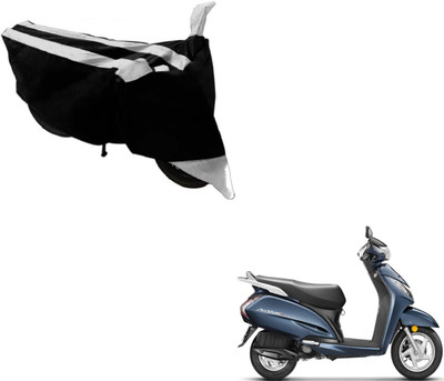 Amanzo Two Wheeler Cover for Honda(Activa 3G, Black, Silver)