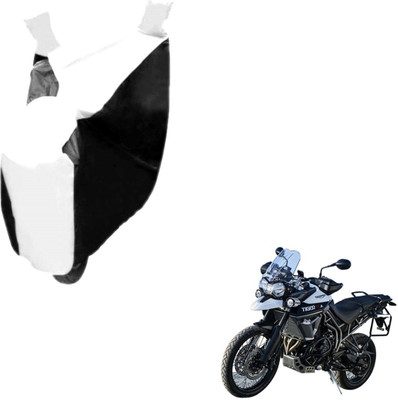 MOCKHE Two Wheeler Cover for Triumph(Tiger 800 XCA, Black, White)