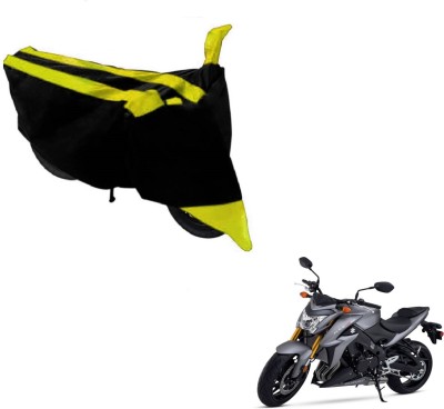 Amanzo Two Wheeler Cover for Suzuki(GSX, Black, Yellow)