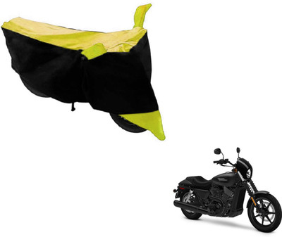 MOCKHE Two Wheeler Cover for Harley Davidson(Black, Yellow)