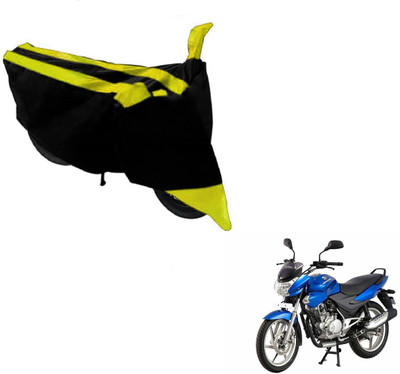 NIKS Two Wheeler Cover for Bajaj(Discover 150 s, Black, Yellow)