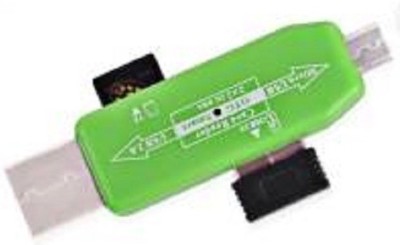 Voltegic ™ Micro USB OTG to USB 2.0 Adapter; SD/Micro SD Card Reader USB Adapter(Green)