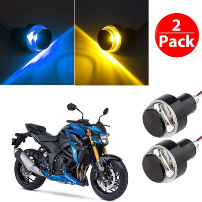 Vagary Motorcycle/Bike Handlebar/Handle Weight Light Indicators for All Bike Universal Bar End Turn Signal Grip 0066 Indicator Light Motorbike LED for Suzuki (12 V, 2 W)(GSX-S1000, Pack of 2)