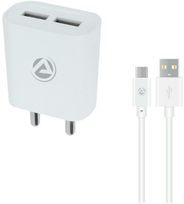 ARU AR-211 Dual Port 2.4 A 12 W 2.4 A Multiport Mobile Charger with Detachable Cable(White, Cable Included)