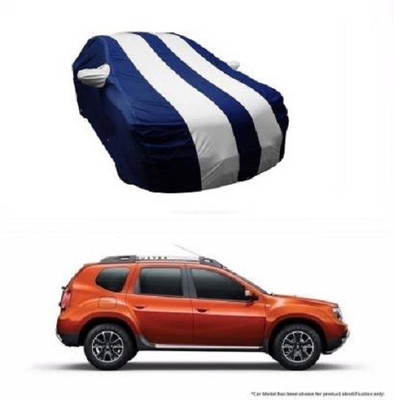 Star India Car Cover For Renault Duster (With Mirror Pockets)(White, Blue)