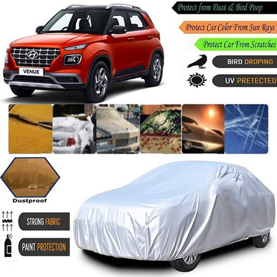 AutoGreat Car Cover For Hyundai Venue (Without Mirror Pockets)(Silver)