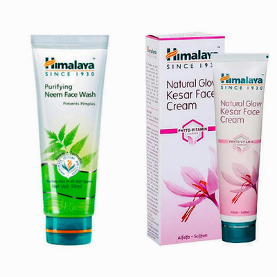 HIMALAYA Purifying Neem Facewash (50 ml) & Natural Glow Kesar Face Cream (25 ml)(2 Items in the set)
