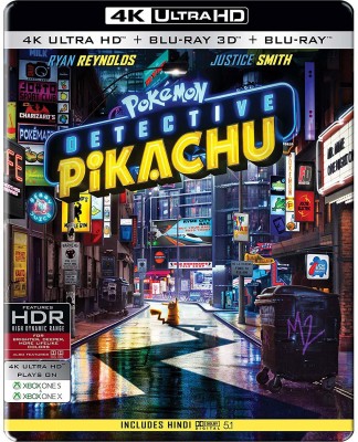 Pokémon Detective Pikachu (Steelbook) (4K UHD + Blu-ray 3D + Blu-ray) (3-Disc)(4K(UHD) Blu-ray English)