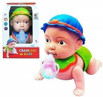 Haulsale Musical Crawling Baby Toy - Dazzling 3D Lights & Dynamic Sound-297(Multicolor)