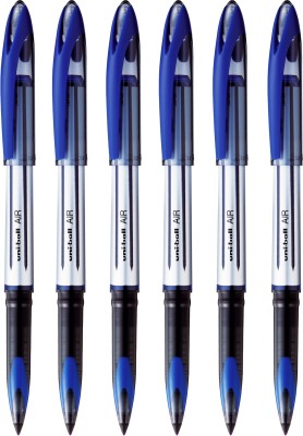 uni-ball Air UBA 188 L 0.7 mm Roller Ball Pen| Bold Ink & Smooth Writing | Ergonomic Grip Ball Pen(Pack of 6, Ink Color - Blue)