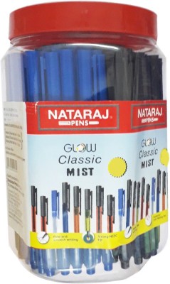 NATARAJ 100 GLOW CLASSIC MIST PEN(JAR) Ball Pen(Pack of 100, Blue)