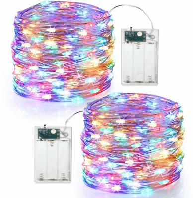 MIRADH 30 LEDs 3 m Multicolor Steady Water Drop Rice Lights(Pack of 2)
