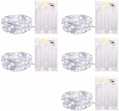 MIRADH 30 LEDs 3 m White Steady Water Drop Rice Lights(Pack of 5)