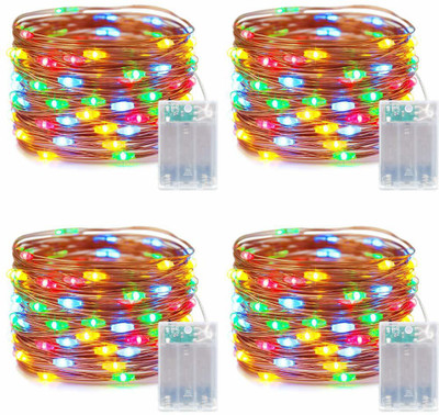 MIRADH 30 LEDs 3 m Multicolor Steady Water Drop Rice Lights(Pack of 4)