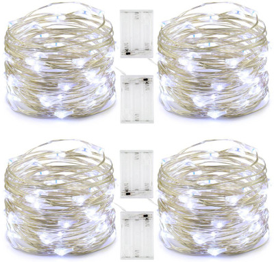 MIRADH 30 LEDs 3 m White Steady Water Drop Rice Lights(Pack of 4)