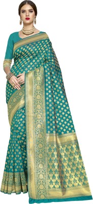 sarisa Woven, Self Design, Embellished Banarasi Art Silk, Jacquard Saree(Light Green)