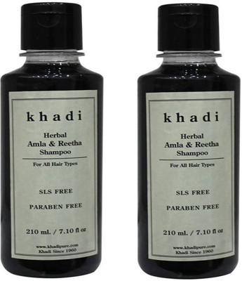 KHADI Herbal Amla & Reetha Shampoo (Pack of 2)(420 ml)