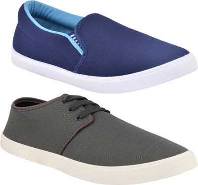 SKYMORE Men 201 & FitMan Combo Pack of 2 Loafer Slip On Sneakers For Men(Multicolor , 10)