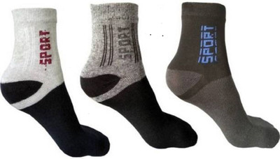 RAJAVI Men Color Block Ankle Length(Pack of 3)
