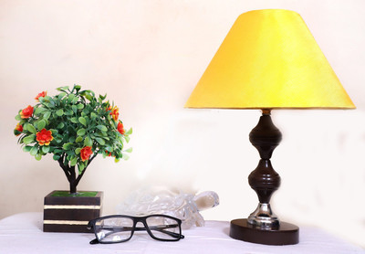 CANDELA Conical Shade Table Lamp (Yellow) Table Lamp(25 cm, Yellow)