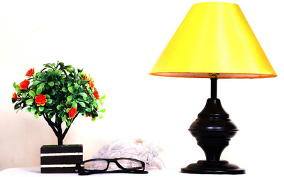 CANDELA Conical Shade Table Lamp (Yellow) Table Lamp(25 cm, Yellow)