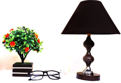 CANDELA Conical Shade Table Lamp (Brown) Table Lamp(25 cm, Brown)