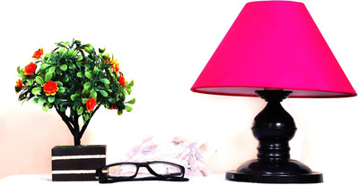 CANDELA Conical Shade Table Lamp (Pink) Table Lamp(25 cm, Pink)