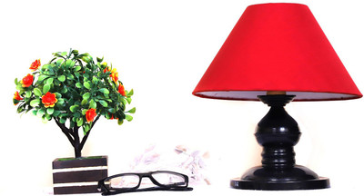 CANDELA Conical Shade Table Lamp (Maroon) Table Lamp(25 cm, Maroon)