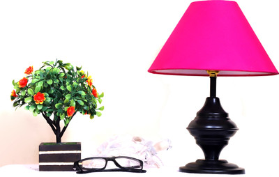 CANDELA Conical Shade Table Lamp (Pink) Table Lamp(25 cm, Pink)