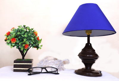 CANDELA Conical Shade Table Lamp (Blue) Table Lamp(25 cm, Blue)