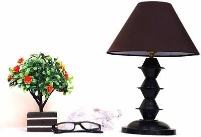 CANDELA Conical Shade Table Lamp (Brown) Table Lamp(25 cm, Brown)