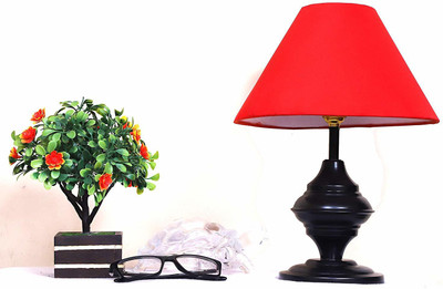 CANDELA Conical Shade Table Lamp (Red ) Table Lamp(25 cm, Red)