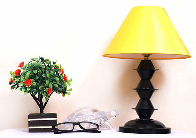 CANDELA Conical Shade Table Lamp (Yellow) Table Lamp(25 cm, Yellow)