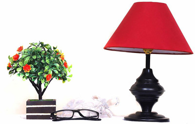 CANDELA Conical Shade Table Lamp (Maroon) Table Lamp(25 cm, Maroon)