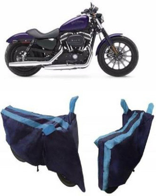 MOM'S GADGETS Two Wheeler Cover for Harley Davidson(XL 883, Blue, Black)