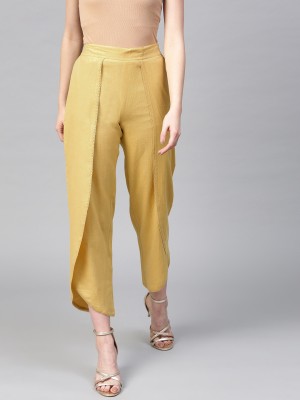 SASSAFRAS Regular Fit Women Yellow Trousers