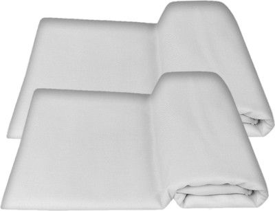 EthnicAlive 50 TC Cotton Single Solid Flat Bedsheet(Pack of 2, White)