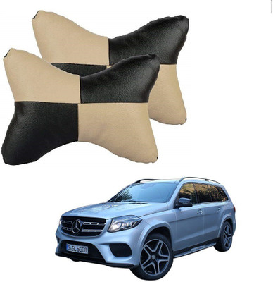 KOZDIKO Beige, Black Leatherite Car Pillow Cushion for Mercedes Benz(Rectangular, Pack of 2)