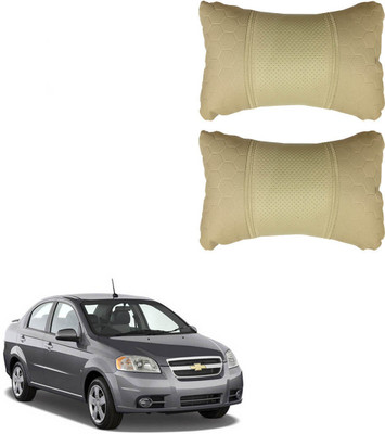 KANDID Beige Leatherite Car Pillow Cushion for Universal For Car(Rectangular, Pack of 2)