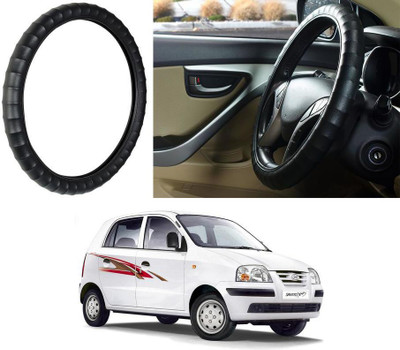 Auto Kite Steering Cover For Hyundai Santro Xing(Black, Leatherite)
