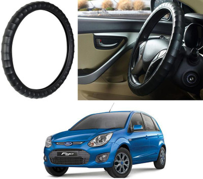 Auto Kite Steering Cover For Ford Figo(Black, Leatherite)
