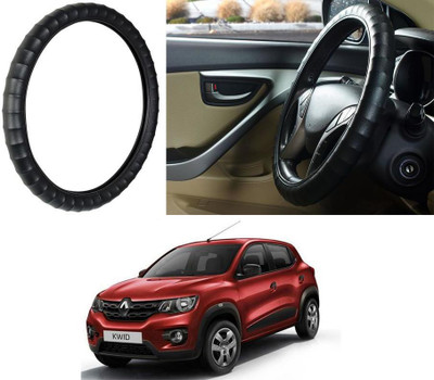 Auto Kite Steering Cover For Renault Kwid(Black, Leatherite)