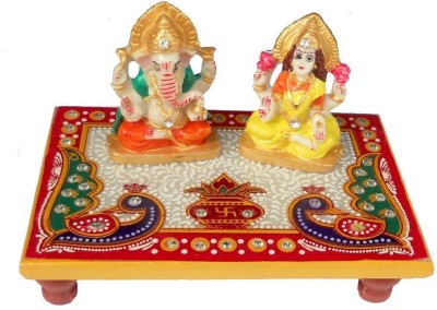 Fashion Bizz Laxmi Ganesha Idol Marble Pooja Chowki(Multicolor, Pack of 1)