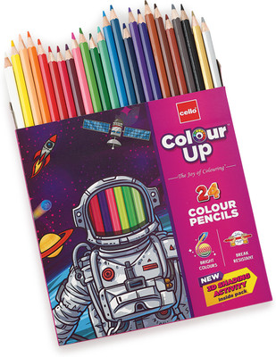 Cello ColourUp Round Shaped Color Pencils(Set of 24, Multicolor)
