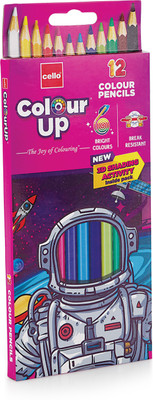 Cello ColourUp Round Shaped Color Pencils(Set of 12, Multicolor)
