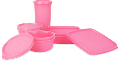 Signoraware Best Lunch with Bag - 370 ml, 200 ml, 350 ml Plastic Grocery Container(Pack of 4, Pink)