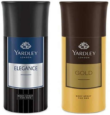 Yardley London Deodorant for Men Elegance and Gold Combo Deodorant Spray  -  For Men(300 ml, Pack of 2)