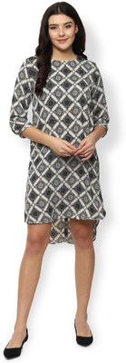 VAN HEUSEN Women High Low Black Above Knee/Mid Thigh Length Dress